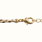 Cordon pour bola marron, blanc et doré 110 cm - Ajustable avec fermoir et chaînette