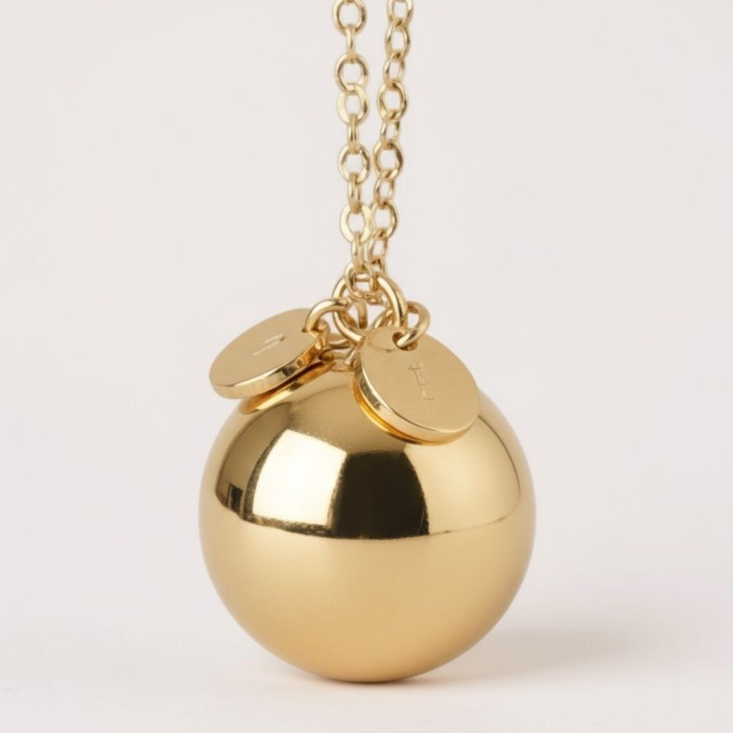 Bola personnalisé plaqué or avec 2 intiales