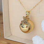 Bola de grossesse ours doré à l'or 18k - Pendentif ourson