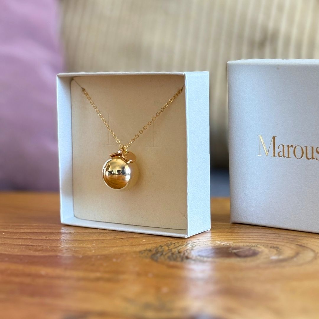 Bola personnalisé plaqué or avec 2 intiales