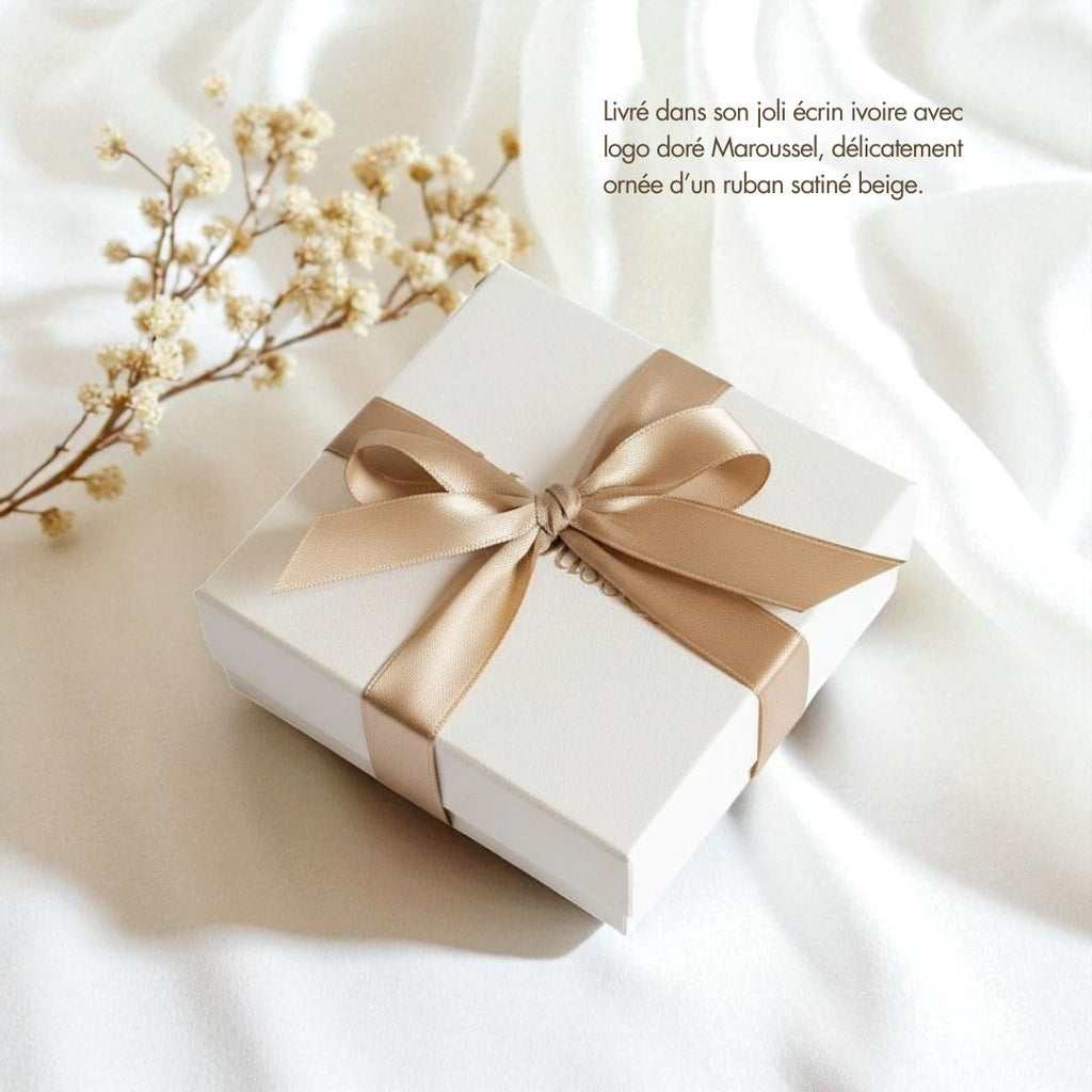 Bola grossesse pierre naturelle émeraude, œil de tigre et nacre - Plaqué or