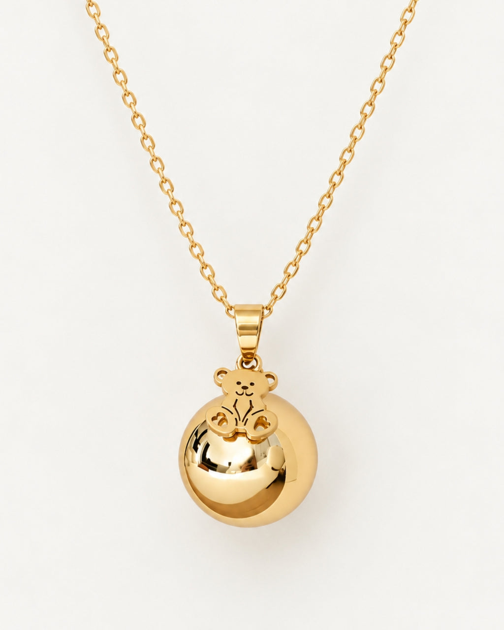 Bola de grossesse ours doré à l'or 18k - Pendentif ourson