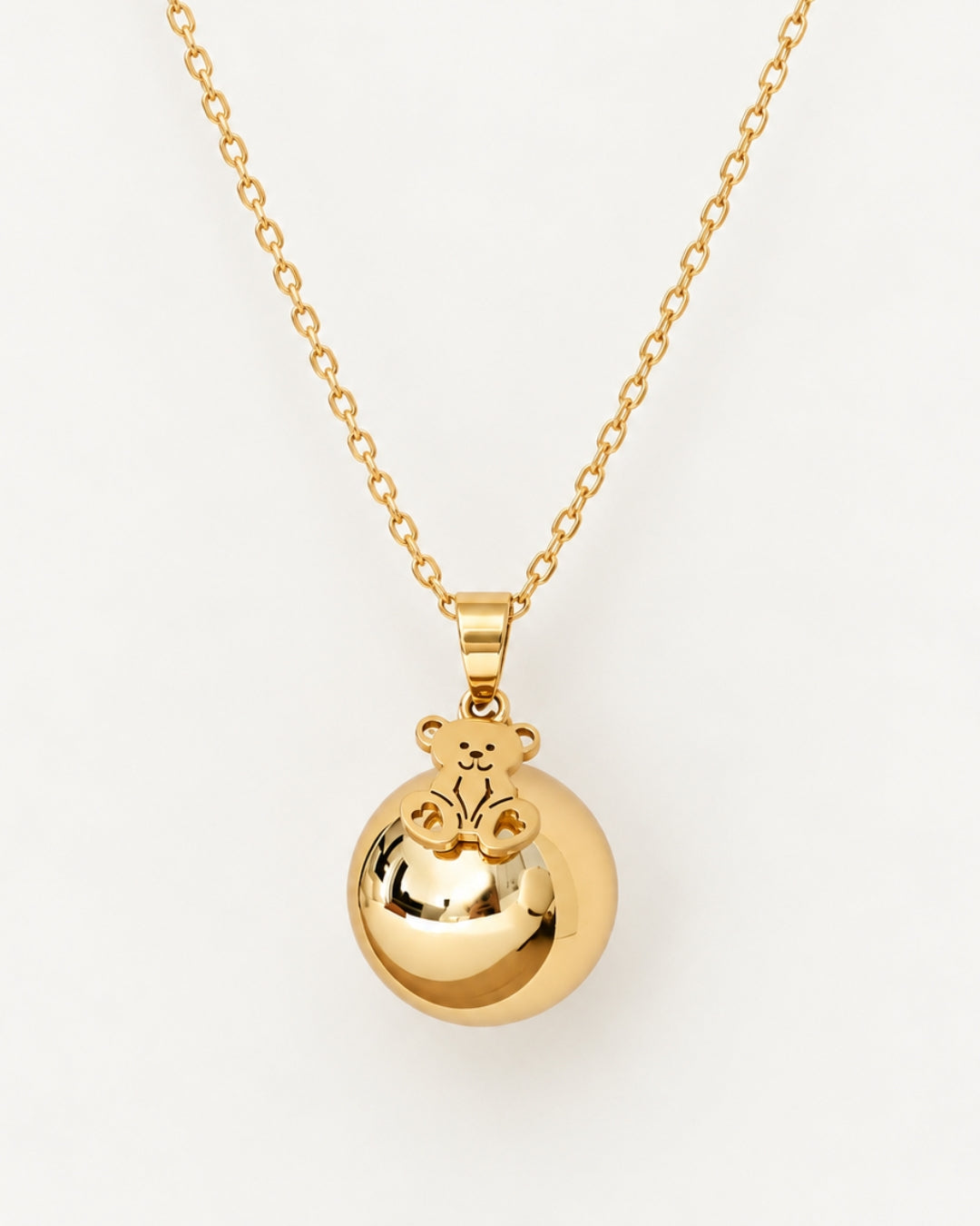 Bola de grossesse ours doré à l'or 18k - Pendentif ourson