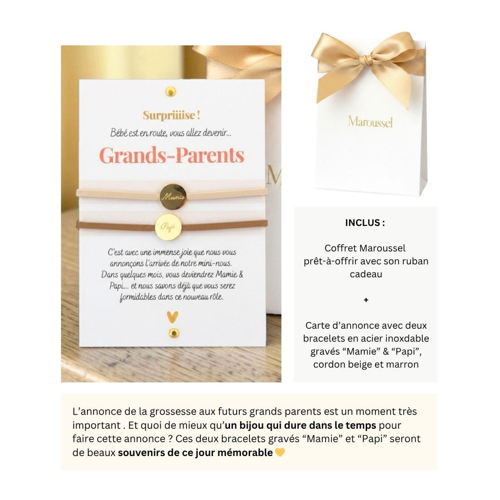 Annonce grossesse grand parents - Cadeau annonce grossesse original mamie et papi