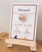 Bola de grossesse or rose avec 4 pendentifs pierres naturelles