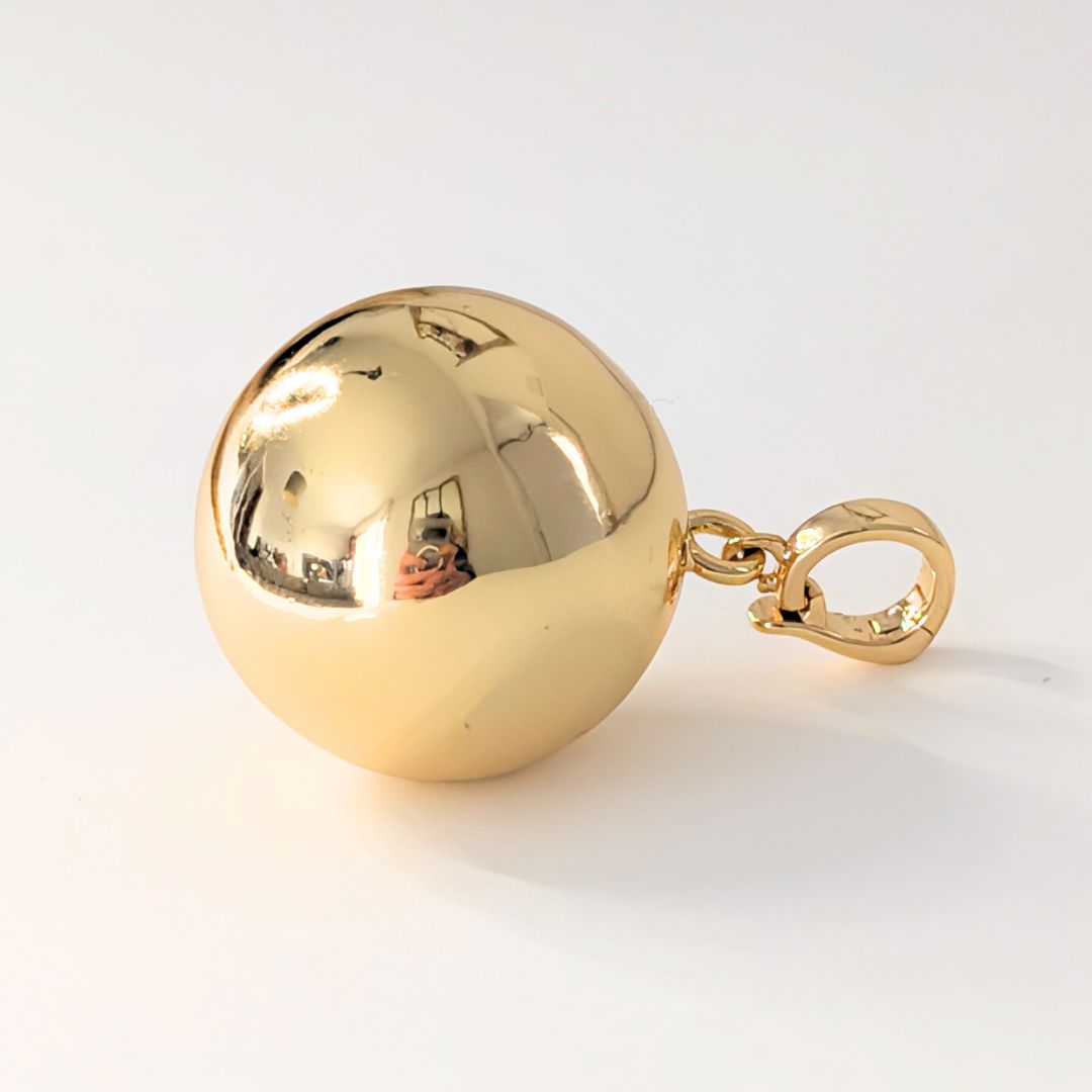 Boule pour bola de grossesse or avec bille sonore - Lisse - 2 cm
