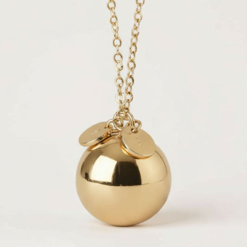 Bola personnalisé plaqué or avec 2 intiales