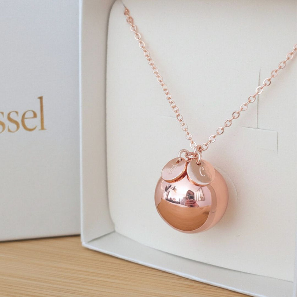 Bola de grossesse personnalisé avec initiales gravées - Or rose