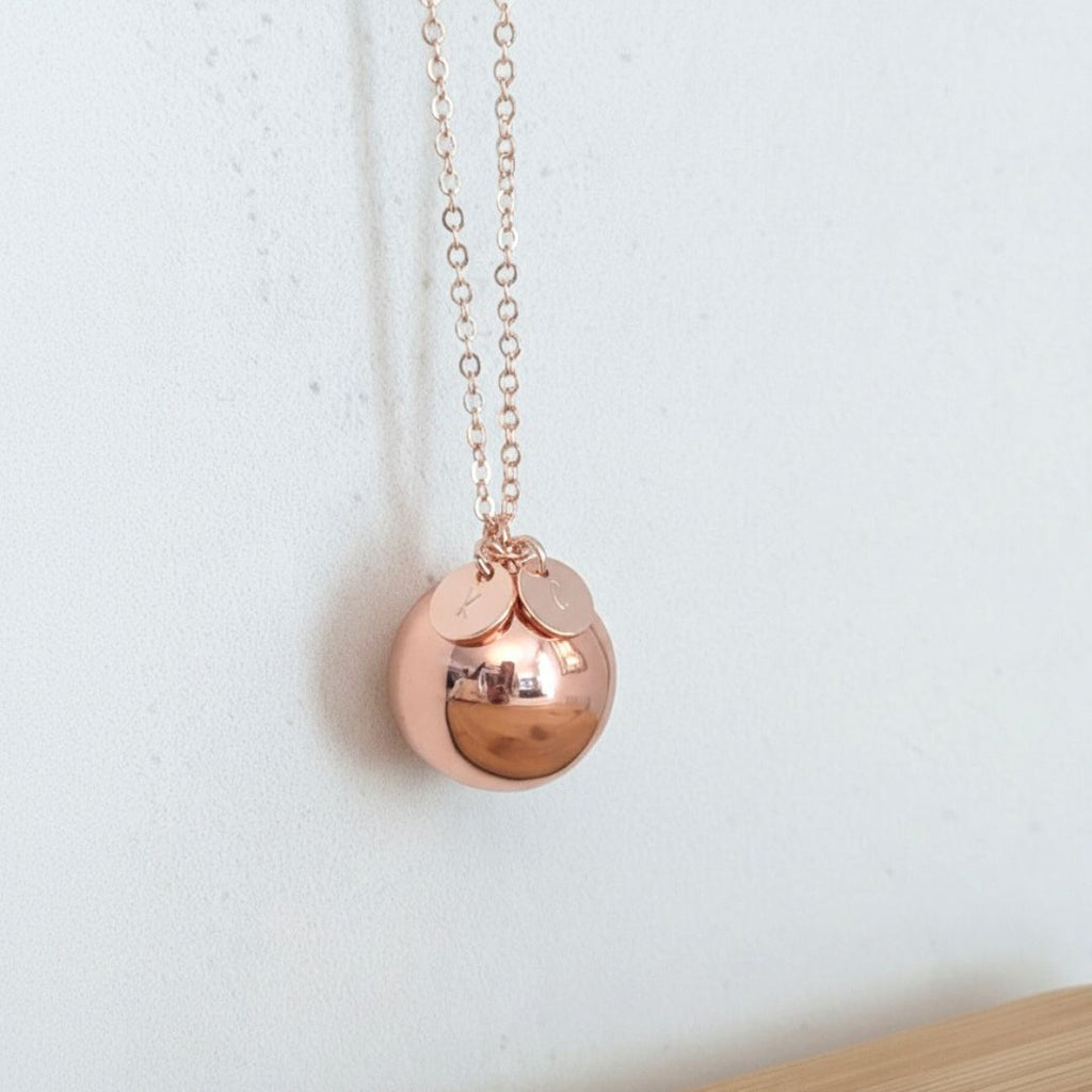 Bola de grossesse personnalisé avec initiales gravées - Or rose