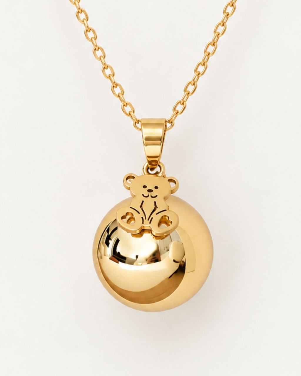 Bola de grossesse ours doré à l'or 18k - Pendentif ourson